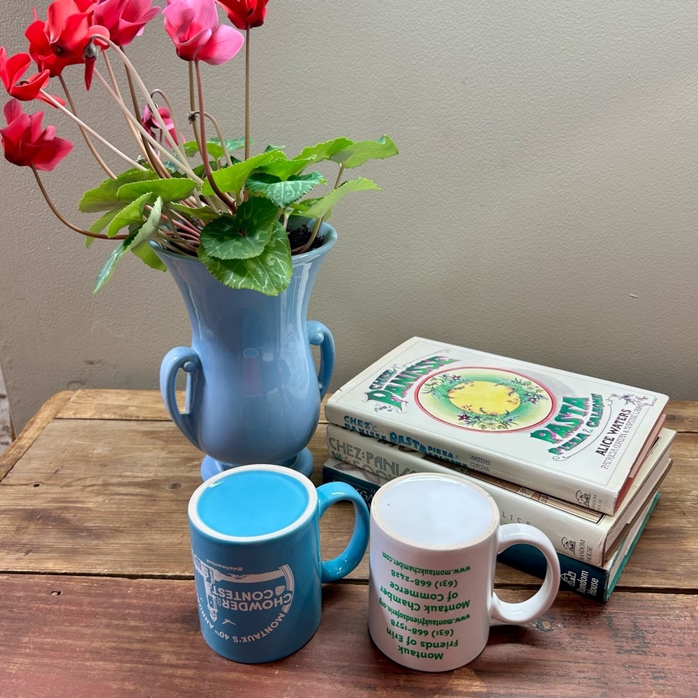 Montauk Blue and White Ceramic Mugs Set - Picture 4 of 7
